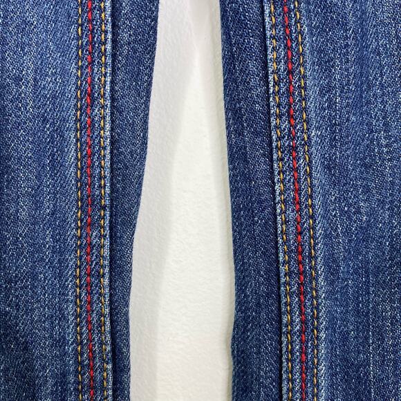 Levi's Lady Style Jeans Womens Sz 30 Wide Flare Leg Contrast Stitching Country - Picture 6 of 11